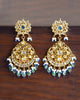 Apara gold polki earrings with emeralds cultured pearls and feroza laria