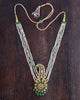 Nawaz polki and emerald bridal necklace with pearls and meenakari