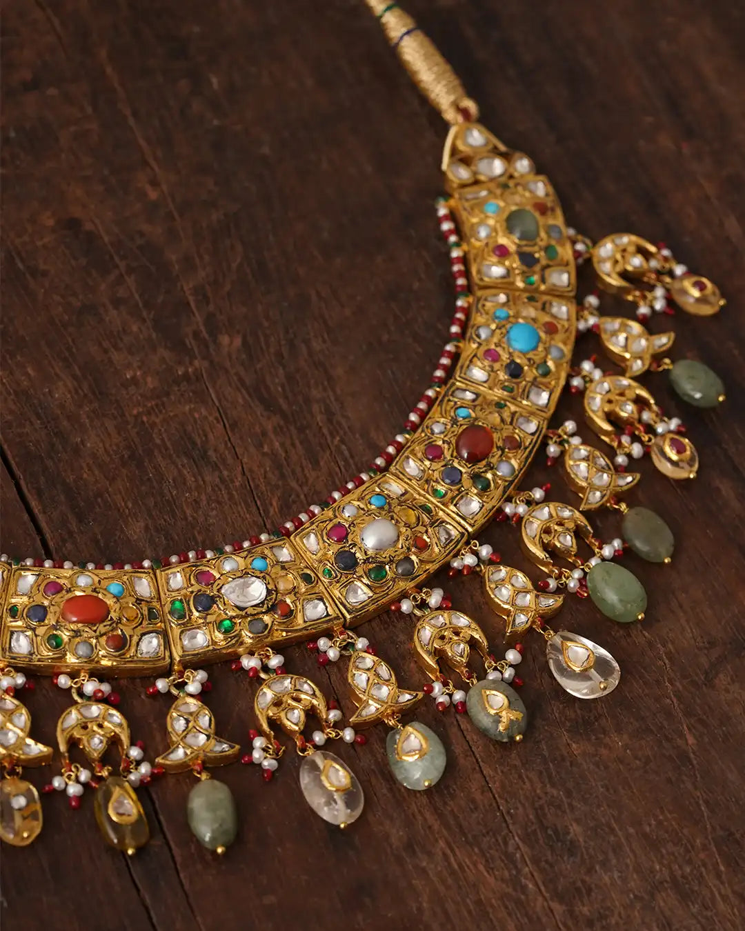 navaratna gold indian necklace