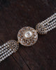 Riviera diamond choker necklace with cultured pearls and rose cut diamonds