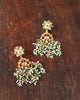 Shyama Gold Earrings with Polki Diamonds Emerald and Pearls