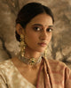 pearl gold and diamond indian choker necklace