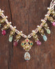 Vami Polki Necklace with Pearl Strands, Ruby & Emerald Drops