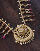 Yug Polki Kundan necklace with chaand motif pearls and red enamel