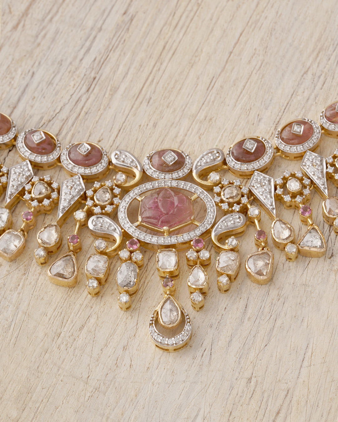 Rose Gold Necklace Totaram Jewellers Diamond Necklace Thotharam